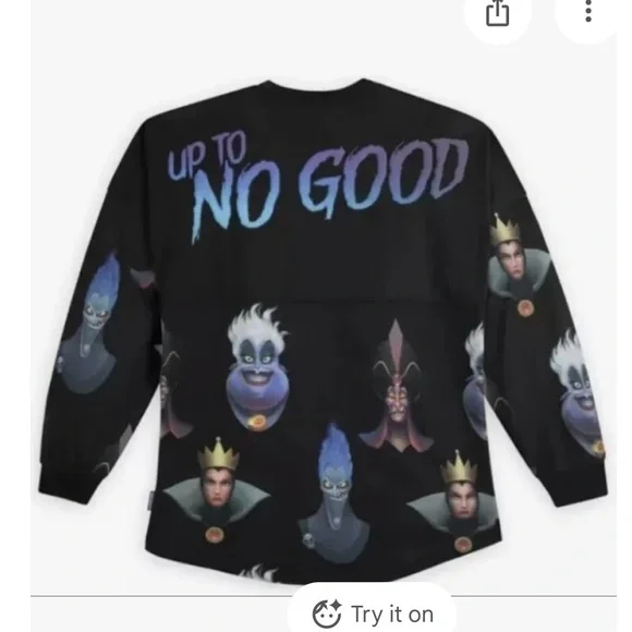 Disney Parks Villains Up To No Good Spirit Jersey Halloween-Large color grey - Picture 6 of 7